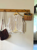 Linen Floral and Gingham Vest
