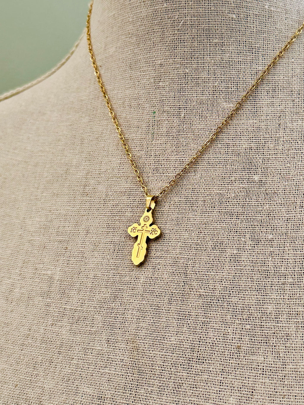 18k Gold Plated Cross Necklace
