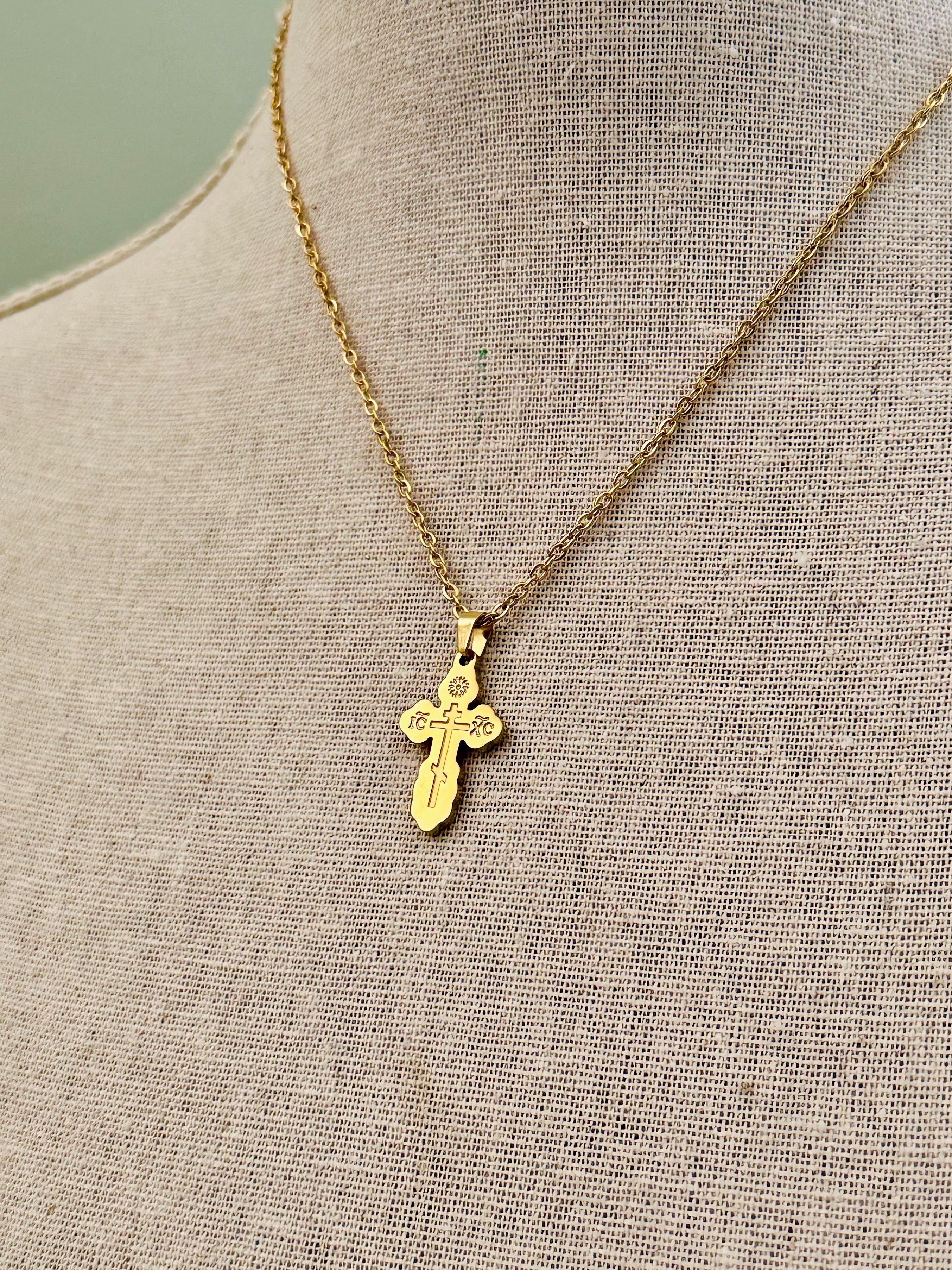 18k Gold Plated Cross Necklace