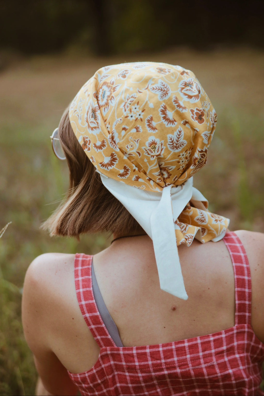 Adult Sophia Headscarf - Dusty Mustard Floral
