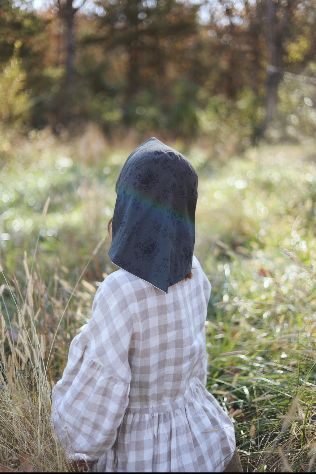 Adult Sophia Headscarf - Dark Green Floral