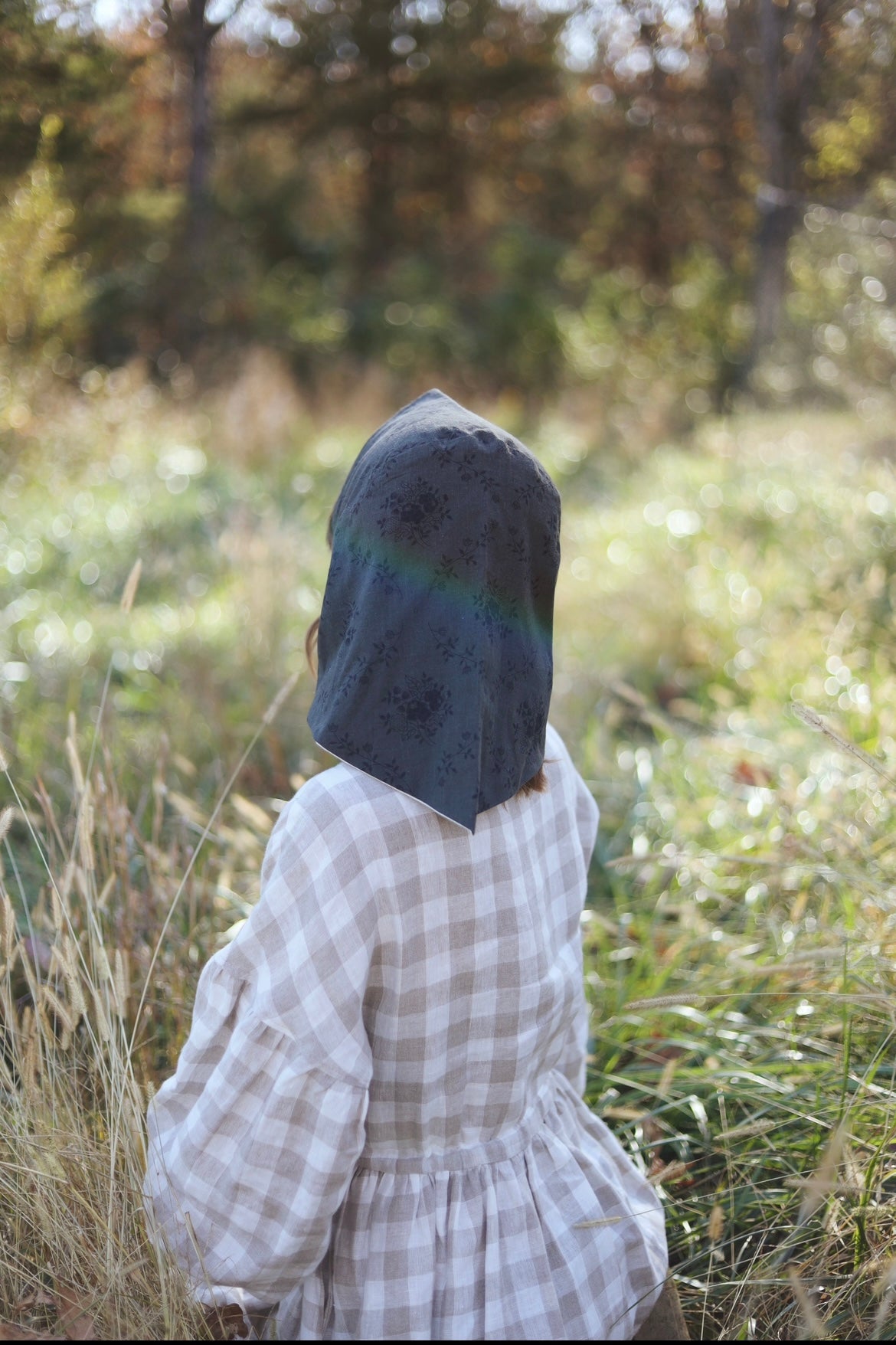 Adult Sophia Headscarf - Dark Green Floral