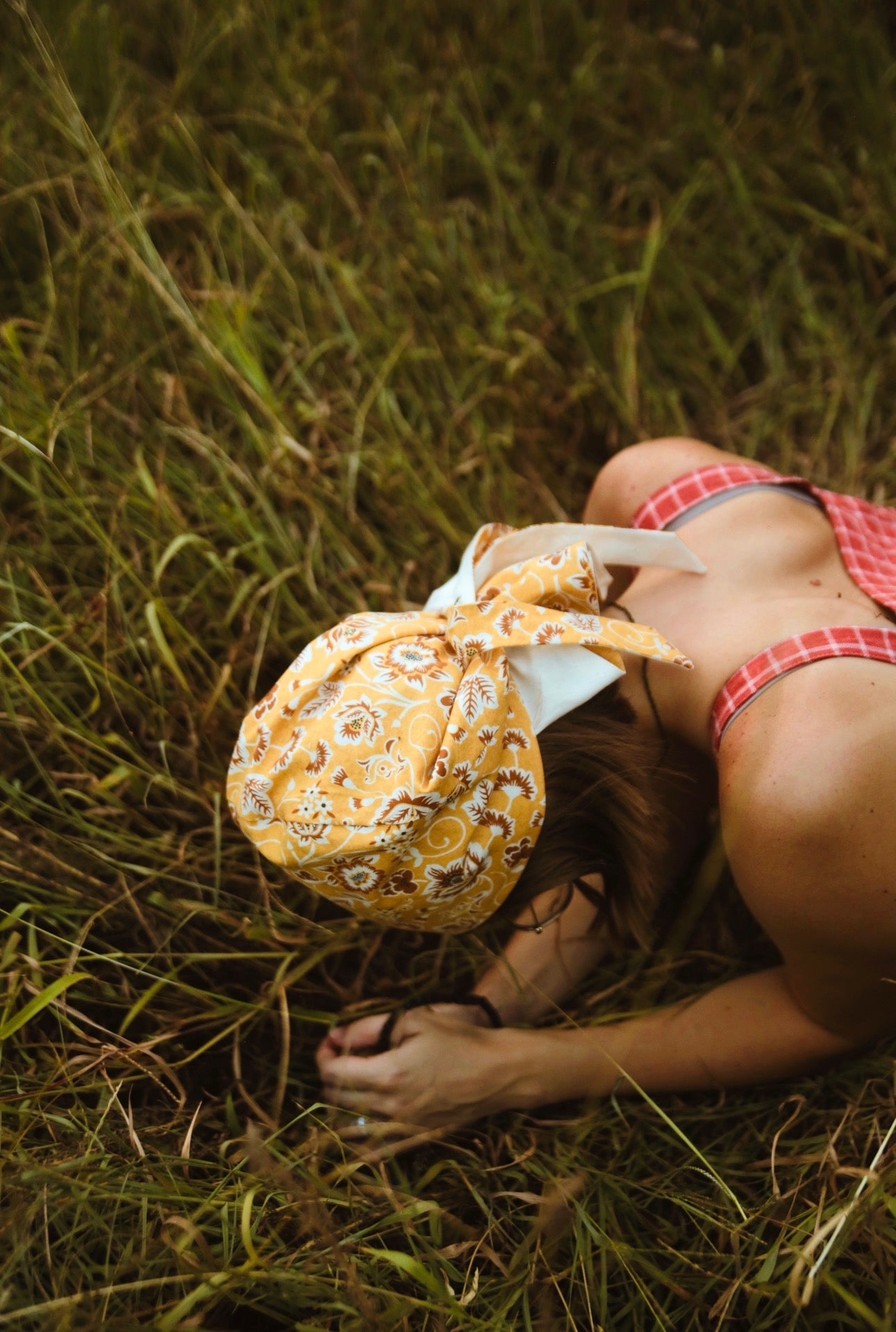 Adult Sophia Headscarf - Dusty Mustard Floral