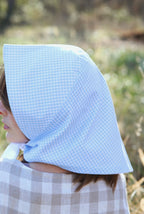 Adult Sophia Headscarf - Sky Blue Gingham