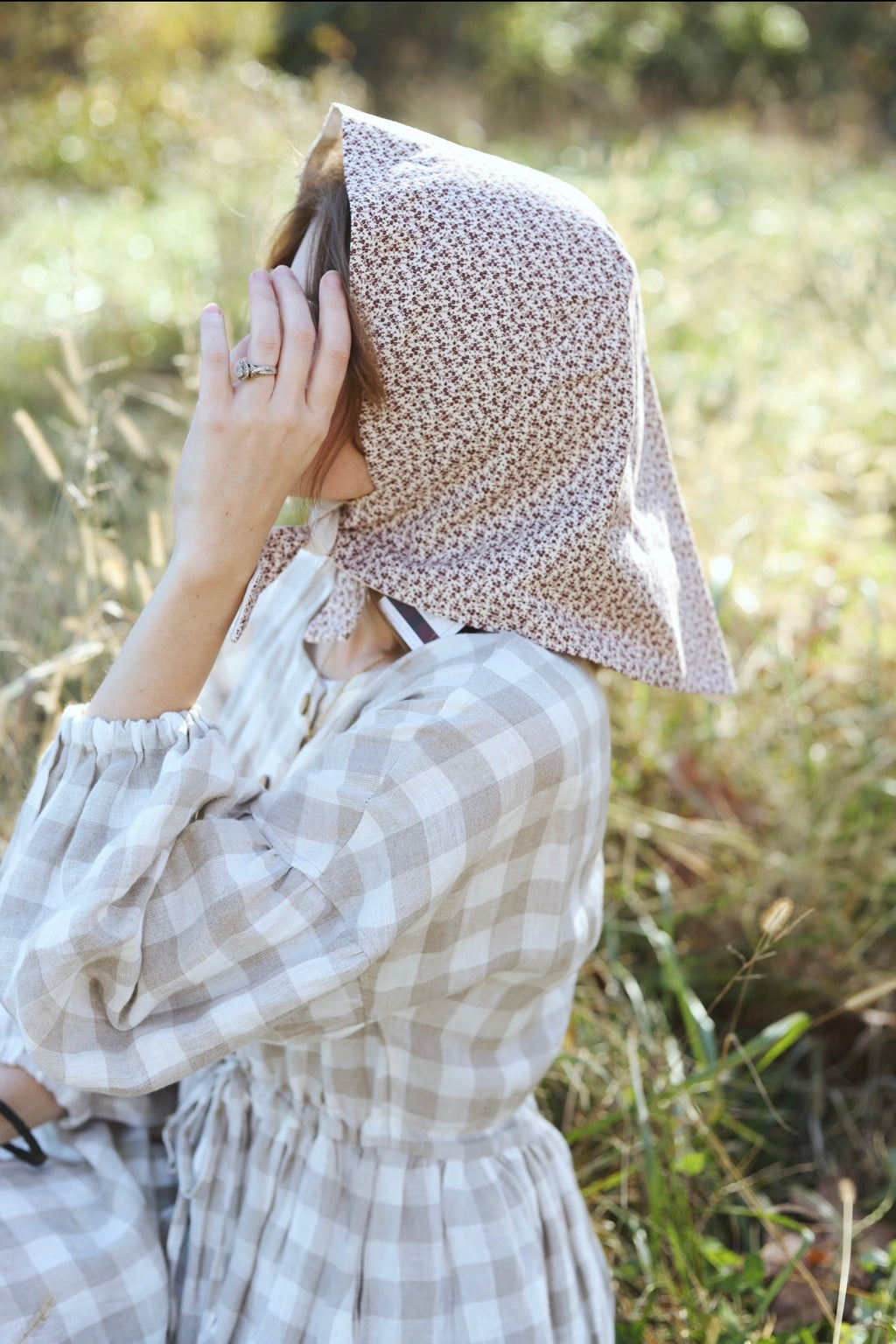 Adult Sophia Headscarf - Burgundy & Beige Floral