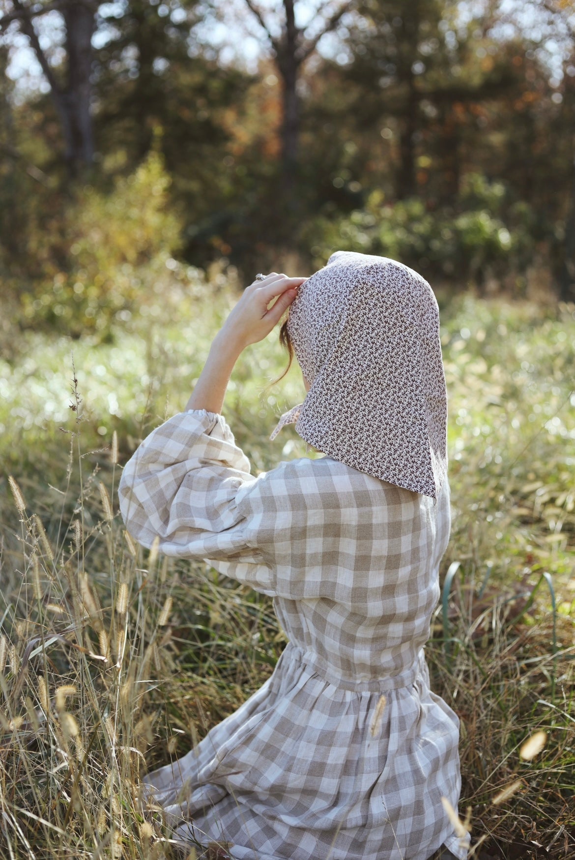 Adult Sophia Headscarf - Burgundy & Beige Floral