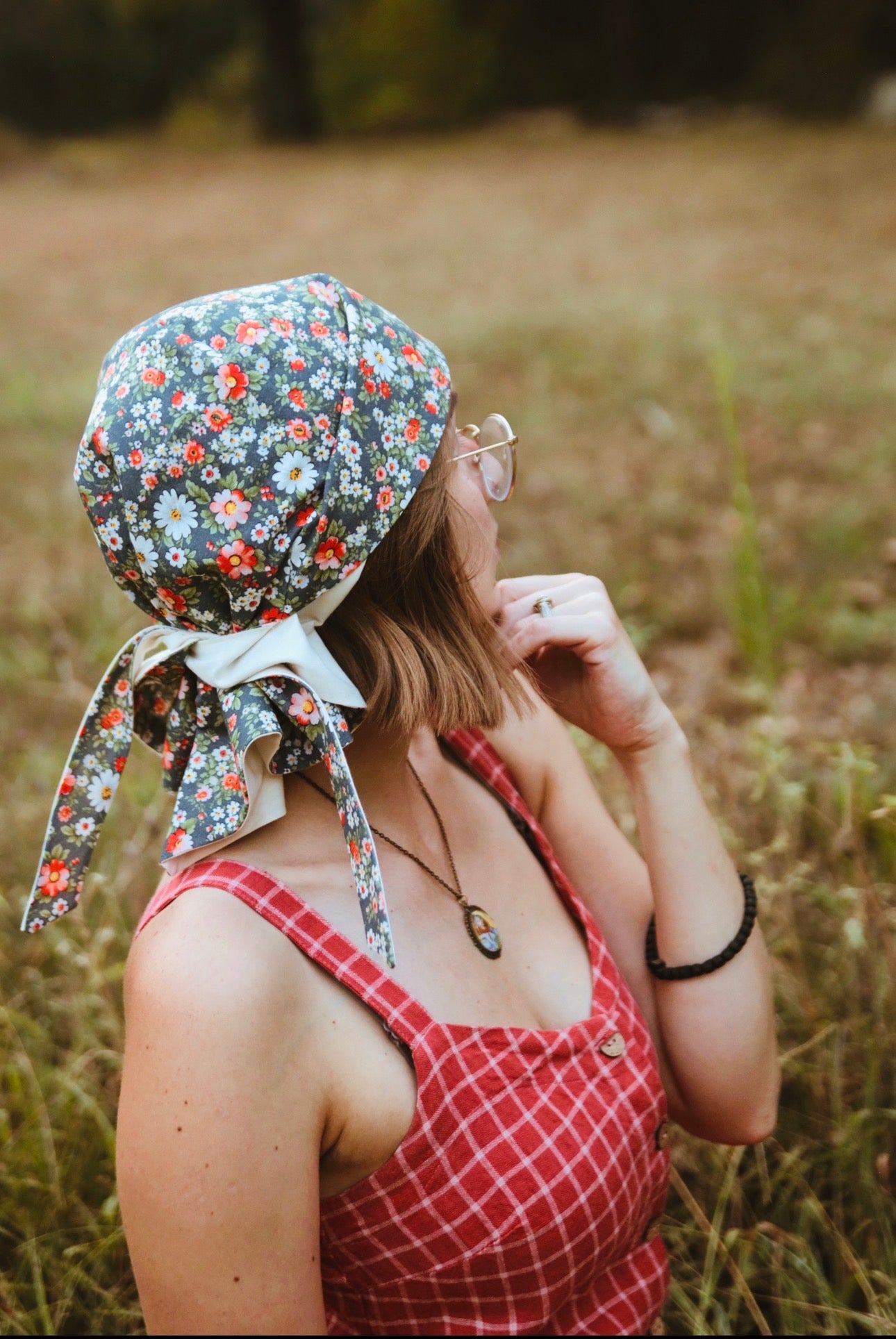 Adult Sophia Headscarf - Navy Floral